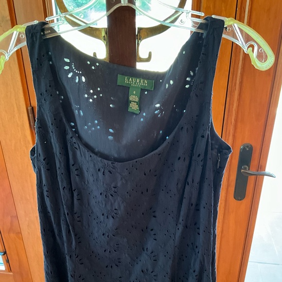 Ralph Lauren Navy Lace Eyelet Dress - Picture 4 of 6